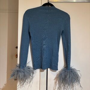 Pellobello Sweater Shirt With Feather Cuff Size: OS
